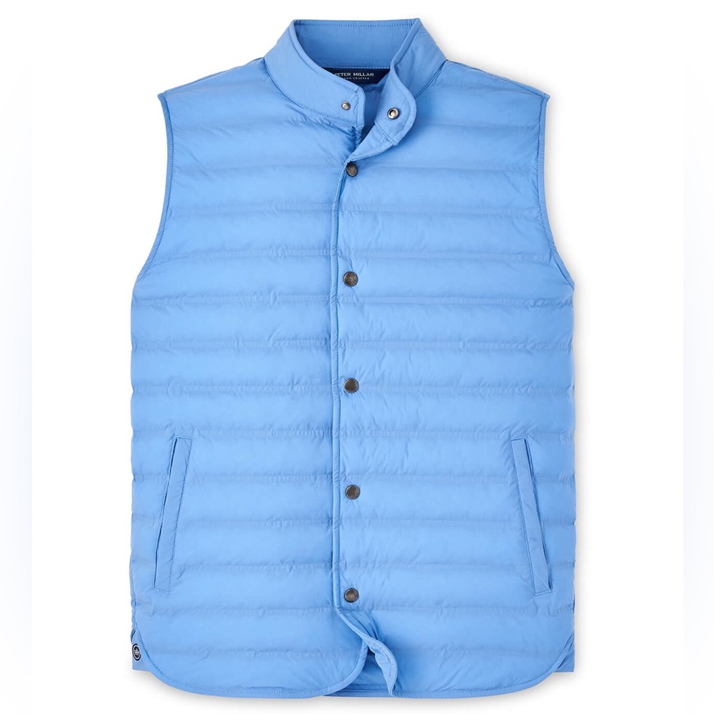 Peter Millar Brook Blue Regent Vest MF24XZ20 Light Quilted Puffer Golf